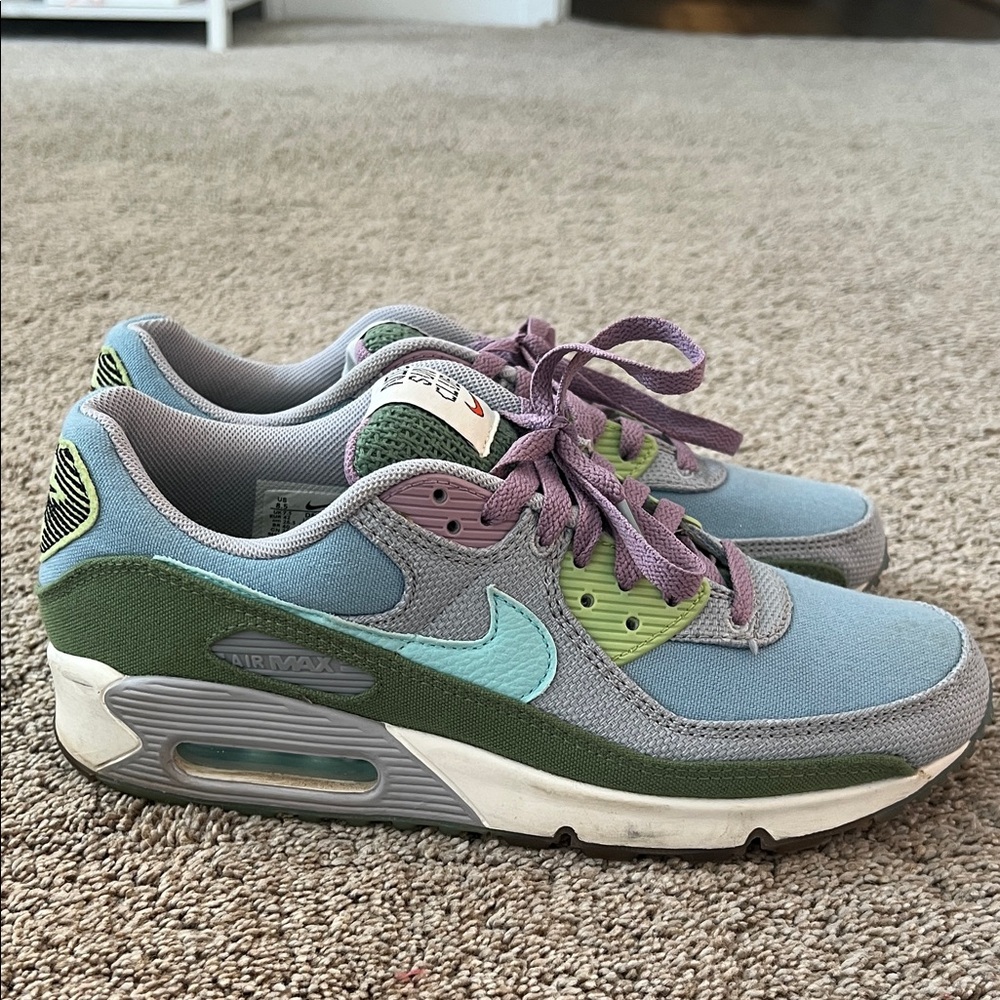 Nike Sun Club Pastel Blue Sneakers with Lavender Laces and Lime Accents